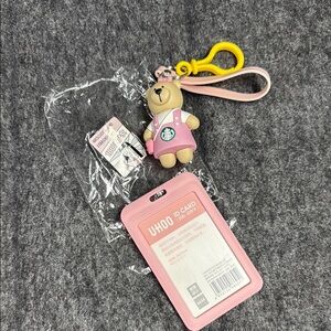 Starbucks Pink and Yellow Stuffed Animal Charm
